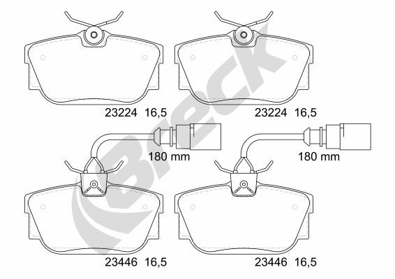 BRECK Bremsbelagsatz, Scheibenbremse